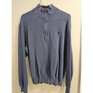 Polo Ralph Lauren Pullover Sweater Mens Size Large XL Blue Golf Pima Cotton